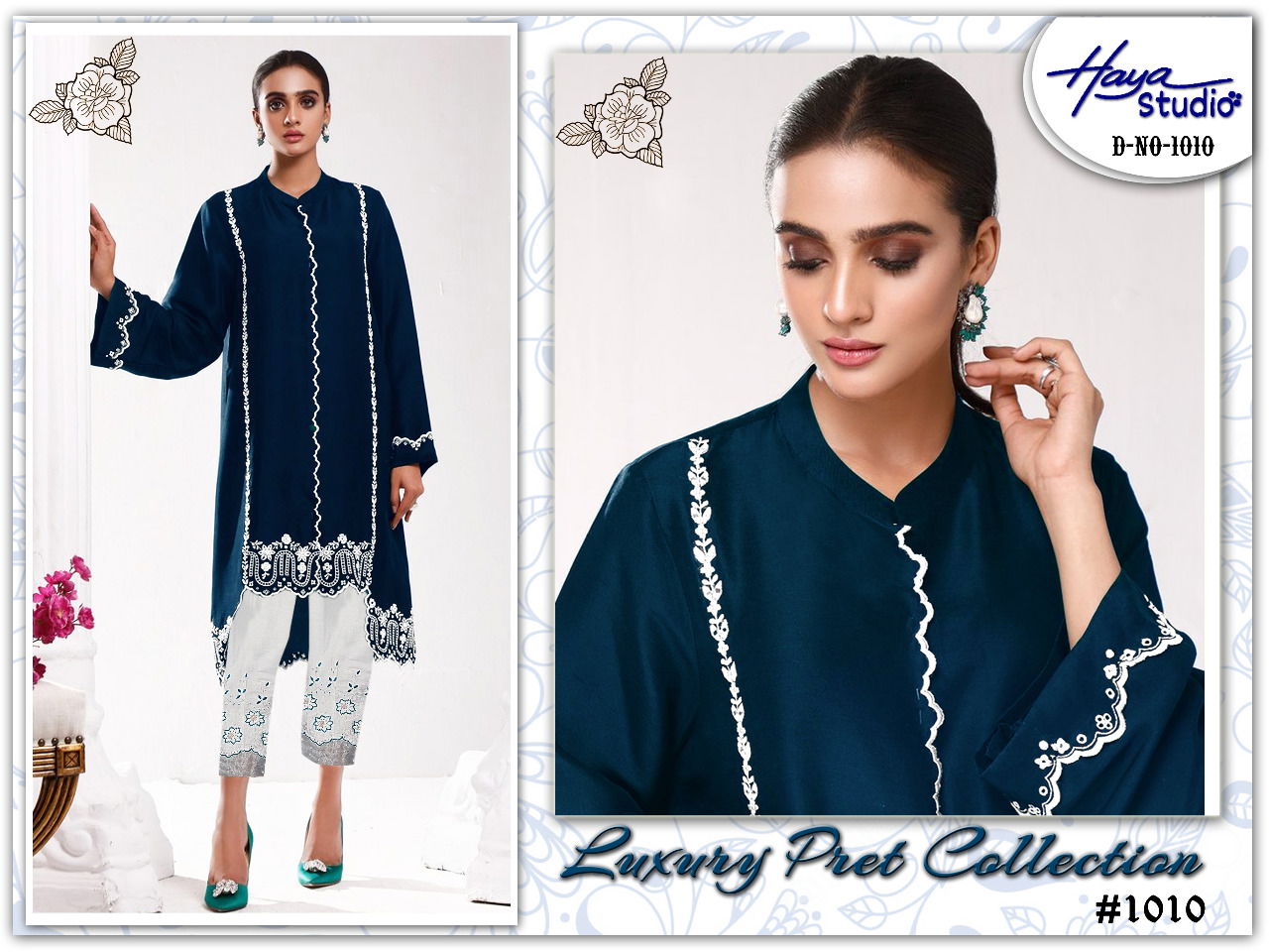 Haya Studio 1010Stylish Party Wear Heavy Georgette Top With Bottom Collection